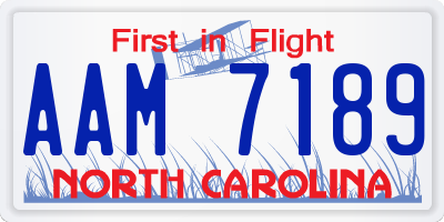 NC license plate AAM7189