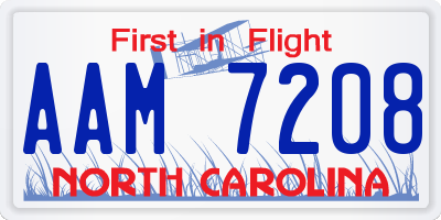 NC license plate AAM7208