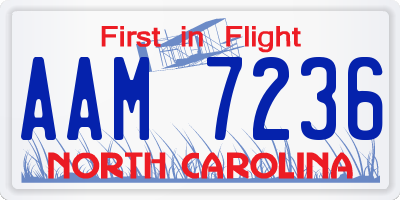 NC license plate AAM7236