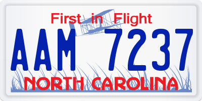 NC license plate AAM7237