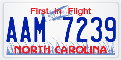 NC license plate AAM7239