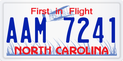 NC license plate AAM7241