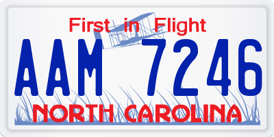 NC license plate AAM7246