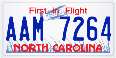 NC license plate AAM7264
