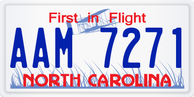 NC license plate AAM7271