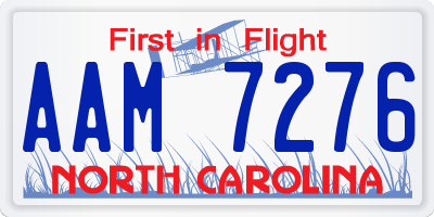 NC license plate AAM7276
