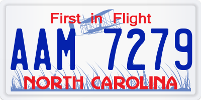 NC license plate AAM7279