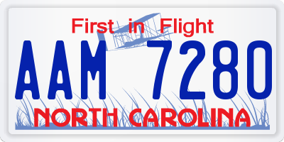 NC license plate AAM7280