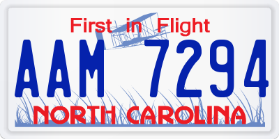 NC license plate AAM7294