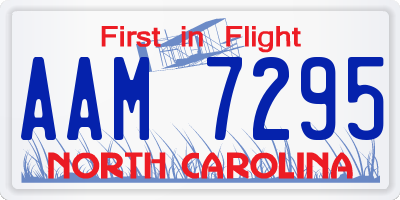 NC license plate AAM7295