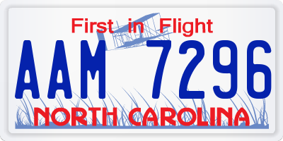 NC license plate AAM7296