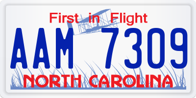 NC license plate AAM7309