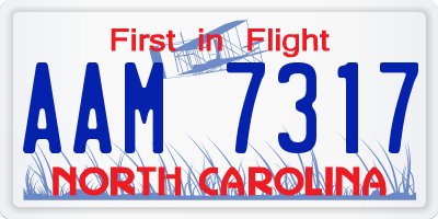 NC license plate AAM7317