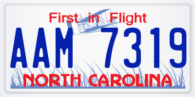 NC license plate AAM7319