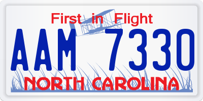 NC license plate AAM7330