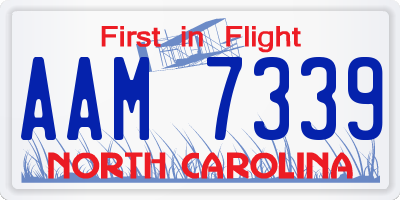 NC license plate AAM7339