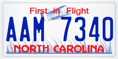 NC license plate AAM7340