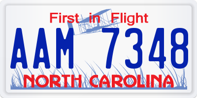 NC license plate AAM7348