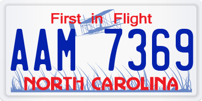 NC license plate AAM7369