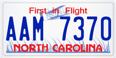 NC license plate AAM7370