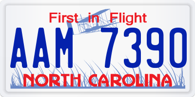 NC license plate AAM7390