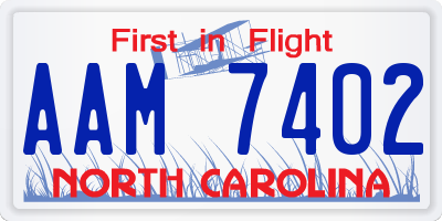 NC license plate AAM7402
