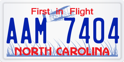 NC license plate AAM7404