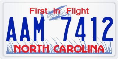NC license plate AAM7412