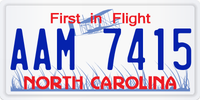 NC license plate AAM7415