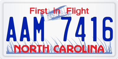 NC license plate AAM7416