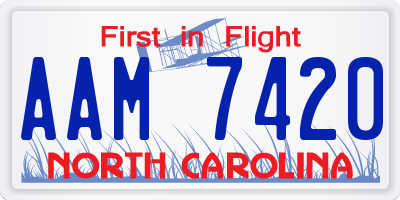 NC license plate AAM7420