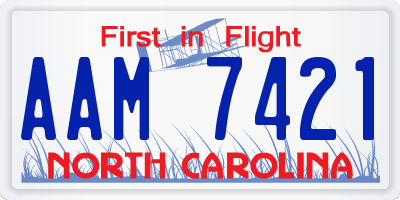 NC license plate AAM7421