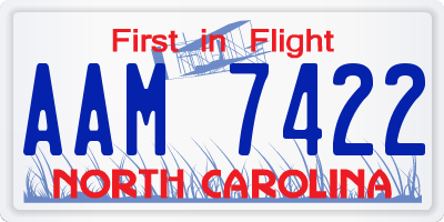 NC license plate AAM7422