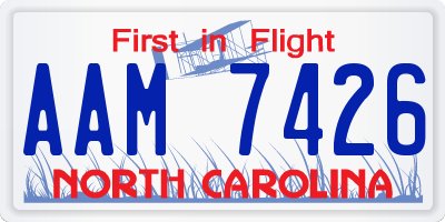 NC license plate AAM7426