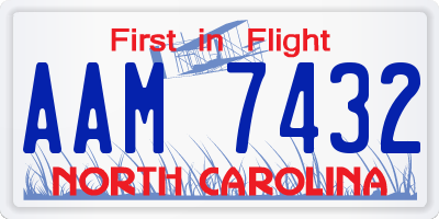 NC license plate AAM7432