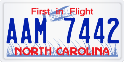NC license plate AAM7442
