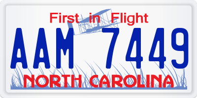 NC license plate AAM7449