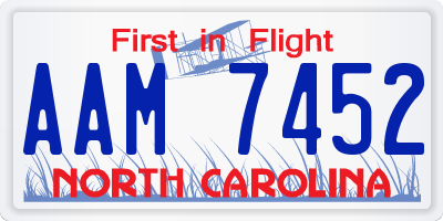 NC license plate AAM7452