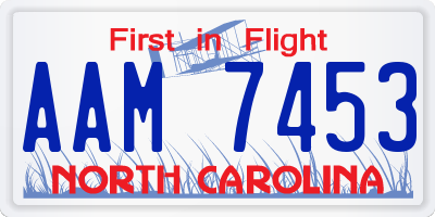 NC license plate AAM7453