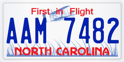 NC license plate AAM7482