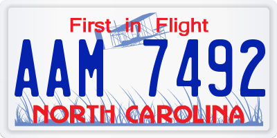 NC license plate AAM7492