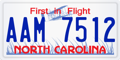 NC license plate AAM7512