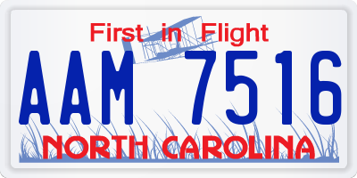 NC license plate AAM7516