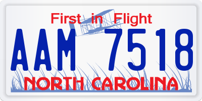 NC license plate AAM7518