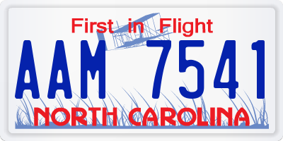 NC license plate AAM7541