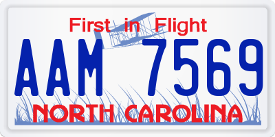 NC license plate AAM7569