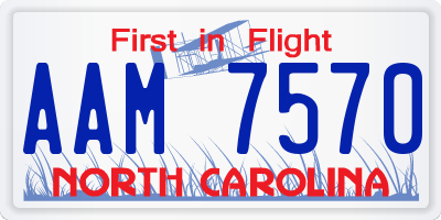 NC license plate AAM7570
