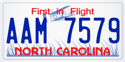 NC license plate AAM7579