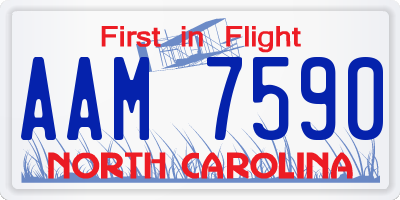 NC license plate AAM7590