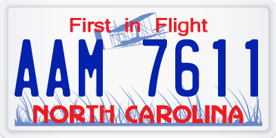 NC license plate AAM7611